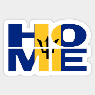 Barbados Flag Collection Spelling HOME - Bajan - Soca Mode Sticker